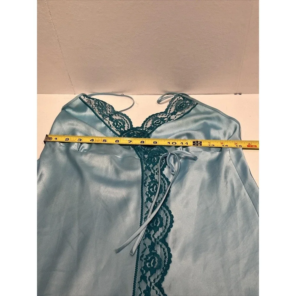 Vintage Y2K M Victoria's Secret Angels Satin Laced Babydoll Lingerie Blue